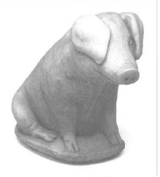 Cement pig statue - Sitting Piglet perfect for outside use